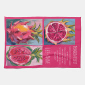 Dragon Fruit watercolor on textured background Geschirrtuch (Horizontal)