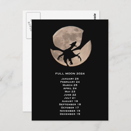 Dragon Full Moon 2024 Europe Date Postkarte (Vorne/Hinten)