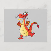 Dragon Funny Happy Fantasy Fiktion Zeichnend Carto Postkarte (Vorderseite)
