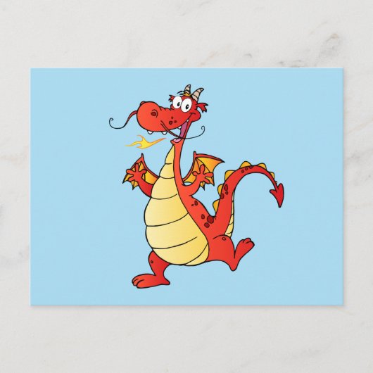 Dragon Funny Happy Postkarte (Vorderseite)