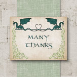 Dragon Gamer Fantasy Dankeskarte<br><div class="desc">Jede Hochzeit wäre besser mit einem kleinen Drachenfeuer. Die koordinierenden Stücke dieser Hochzeitssuite mit Drachen und Flammen in Tinte mit keltischem Text auf Pergamenthintergrund. Ideal für Ihre magische Hochzeit, Zauberhochzeit, Wikingerhochzeit oder epische Fantasy-Hochzeit. Bestellen Sie Ihre gedruckten Einladungen und Party oder laden Sie Ihre digitalen Einladungen jetzt für einen Tag,...</div>