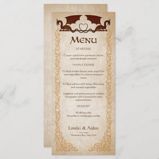 Dragon Gamer Fantasy Menu (Vorne/Hinten)