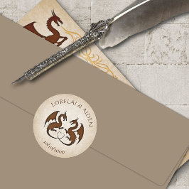 Dragon Gamer Fantasy Runder Aufkleber