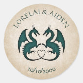 Dragon Gamer Fantasy Runder Aufkleber (Vorderseite)