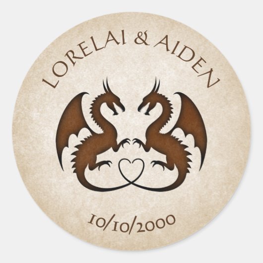 Dragon Gamer Fantasy Runder Aufkleber (Vorderseite)