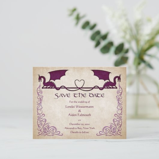 Dragon Gamer Fantasy Save The Date (Stehend Vorderseite)