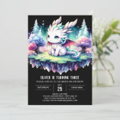 Dragon - Geburtstag der digitalen Natur Einladung (Stehend Vorderseite)
