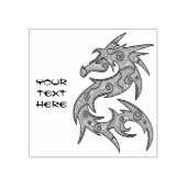Dragon gefüllt mit Dots Pattern - rechts Gummistempel (Prägung)