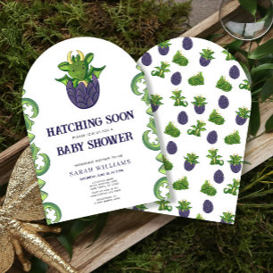 Dragon Gender Neutral Hatching Bald Baby Dusche Einladung