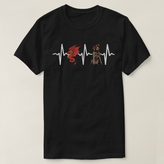 Dragon German Wirehaired Pointer Heartbeat Dog Lov T-Shirt (Design vorne)