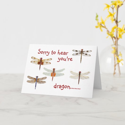 Dragon Get Well Card Karte (Gelbe Blume)