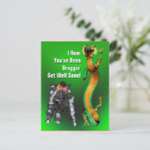 Dragon Get Well Postkarte (Stehend Vorderseite)