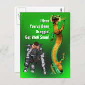 Dragon Get Well Postkarte (Vorne/Hinten)