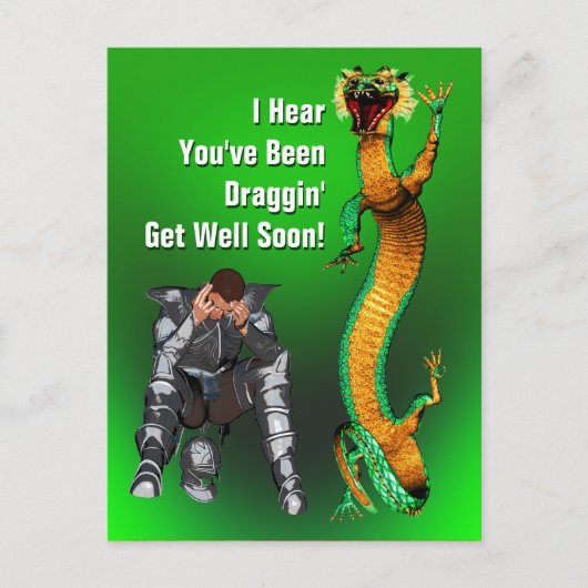 Dragon Get Well Postkarte (Vorderseite)