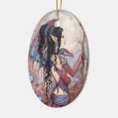 Dragon Girl Fantasy Kunst, Dichtung und Musik Keramik Ornament (Links)