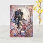 Dragon Girl Gothic Fantasy Art von Molly Harrison Karte (Gelbe Blume)
