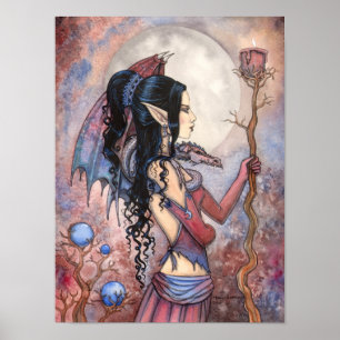 DRagon Girl Gothic Fantasy Art von Molly Harrison Poster