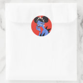 Dragon Girl Runder Aufkleber (Tasche)
