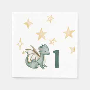 Dragon glücklicher Geburtstag Aquarell Serviette