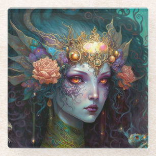 Dragon Goddess Queen Fantasy Art Glasuntersetzer