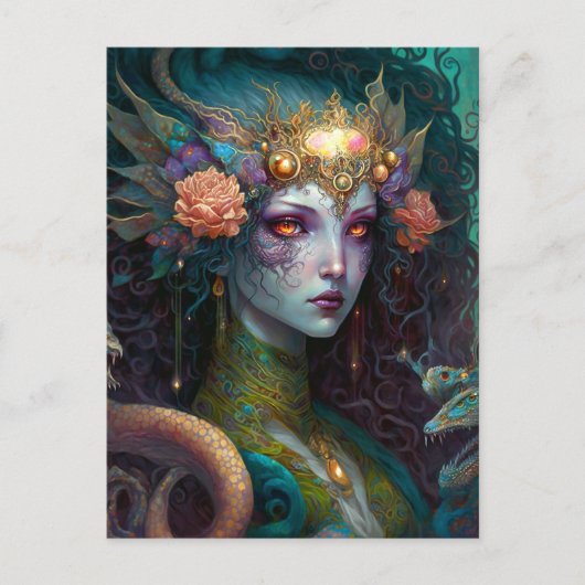 Dragon Goddess Queen Fantasy Art Postkarte (Vorderseite)