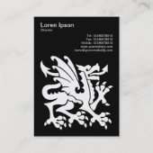 Dragon - (Gold) auf schwarz Visitenkarte (Rückseite)