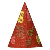 Dragon Gold Auspicious Wolken Chinesisch Neues Jah Partyhütchen (Rückseite)