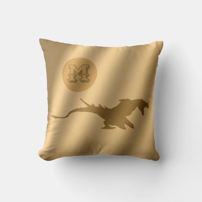 Dragon Gold Luxury Monogram Kissen (Vorderseite)