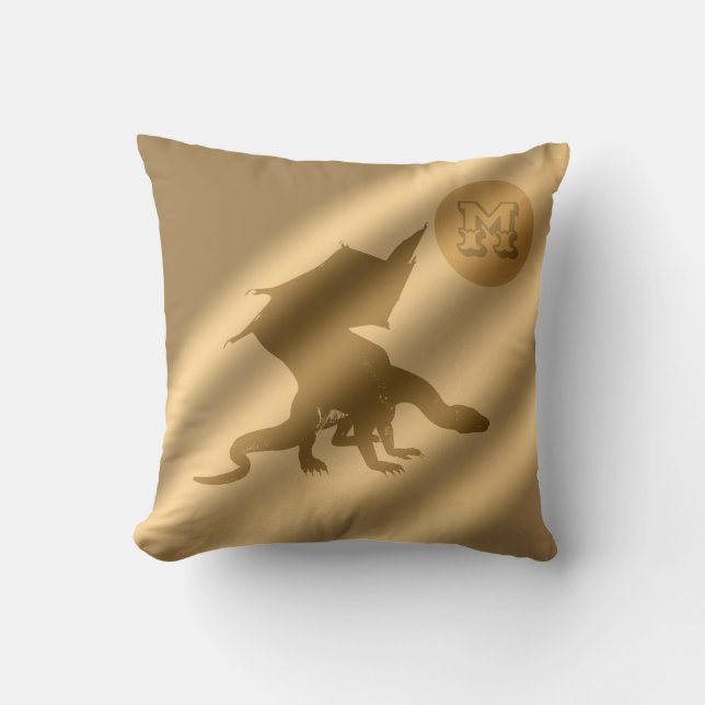Dragon Gold Luxury Monogram Kissen (Vorderseite)