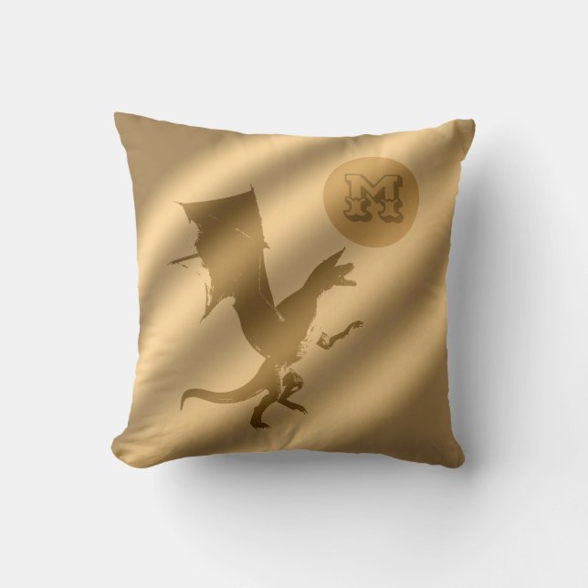 Dragon Gold Luxury Monogram Kissen (Vorderseite)
