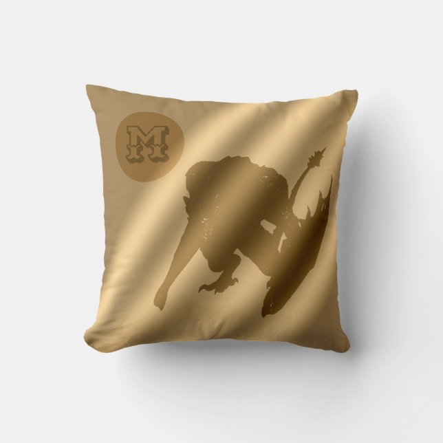 Dragon Gold Luxury Monogram Kissen (Vorderseite)