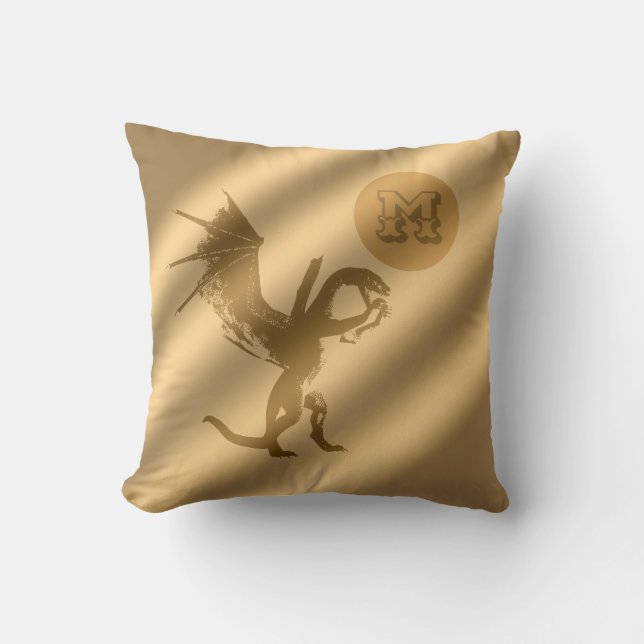 Dragon Gold Luxury Monogram Kissen (Vorderseite)