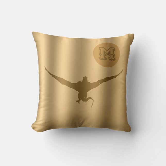 Dragon Gold Luxury Monogram Kissen (Vorderseite)