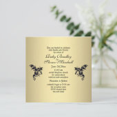 Dragon Gold Wedding Einladung (Stehend Vorderseite)