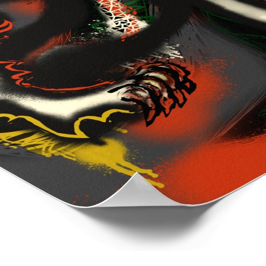 Dragon Graffiti Art Printwerbung Poster (Ecke)