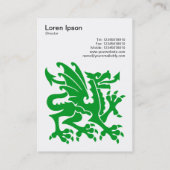 Dragon - Grass grün auf Weiß Visitenkarte (Rückseite)