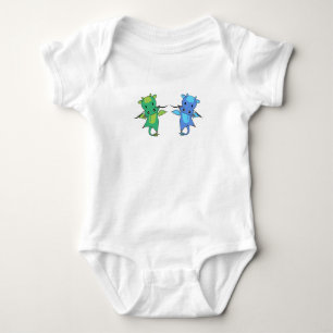 Dragon Green Blue Dragon Fairy Tale Fantasy Baby Strampler