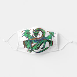 Dragon Green China Chinesisches Reptilienmonster Mund-Nasen-Maske Aus Stoff