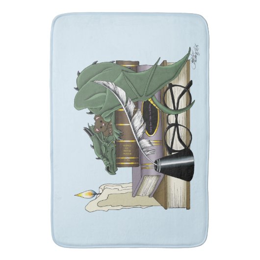 Dragon Green Sleeping Books Badematte (Vorderseite Vertikal)