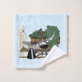 Dragon Green Sleeping Books Badhandtuch Set (Waschlappen)