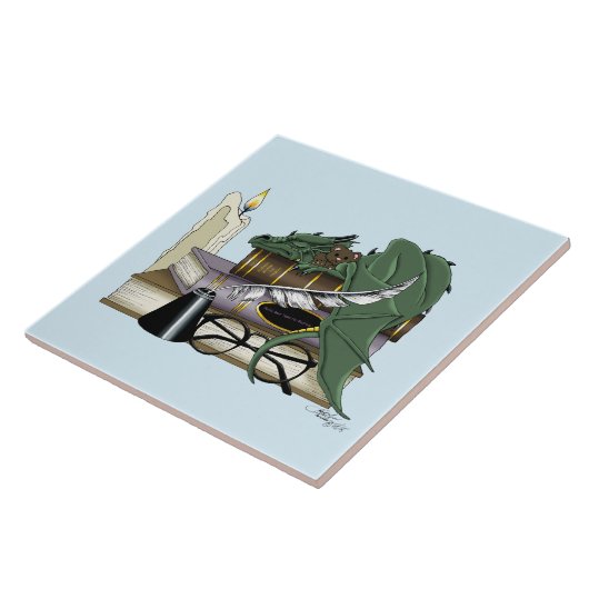 Dragon Green Sleeping Books Fliese (Seite)