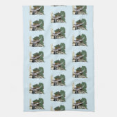Dragon Green Sleeping Books Geschirrtuch (Vertikal)