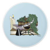 Dragon Green Sleeping Books Keramikknauf (Vorderseite)