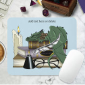 Dragon Green Sleeping Books Mousepad
