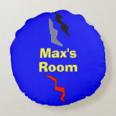 Dragon Green Spaceshiship Stars Kinder Rundes Kissen (Rückseite)