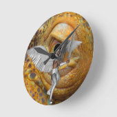 Dragon Guardian Runde Wanduhr (Winkel)