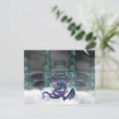 Dragon Guarding Castle Postcard Postkarte (Stehend Vorderseite)