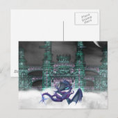 Dragon Guarding Castle Postcard Postkarte (Vorne/Hinten)