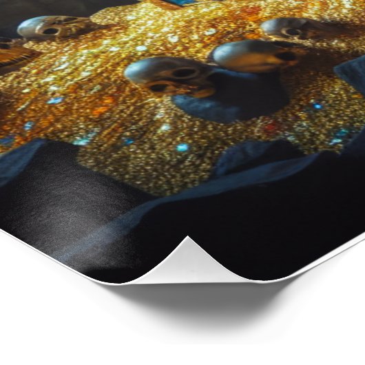 Dragon Guarding His Treasures Fantasy Poster Art (Ecke)