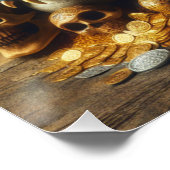 Dragon Guarding His Treasures Fantasy Poster Art (Ecke)